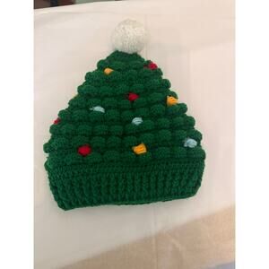 New Christmas Tree Beanie Hat Cap Crochet Adult One Size